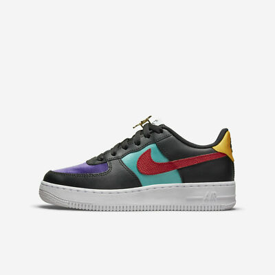 Nike Air Force 1 LV8 EMB GS [DN4178-001] Kids Size 3.5Y Shoes NBA Black/Gym  Red | eBay