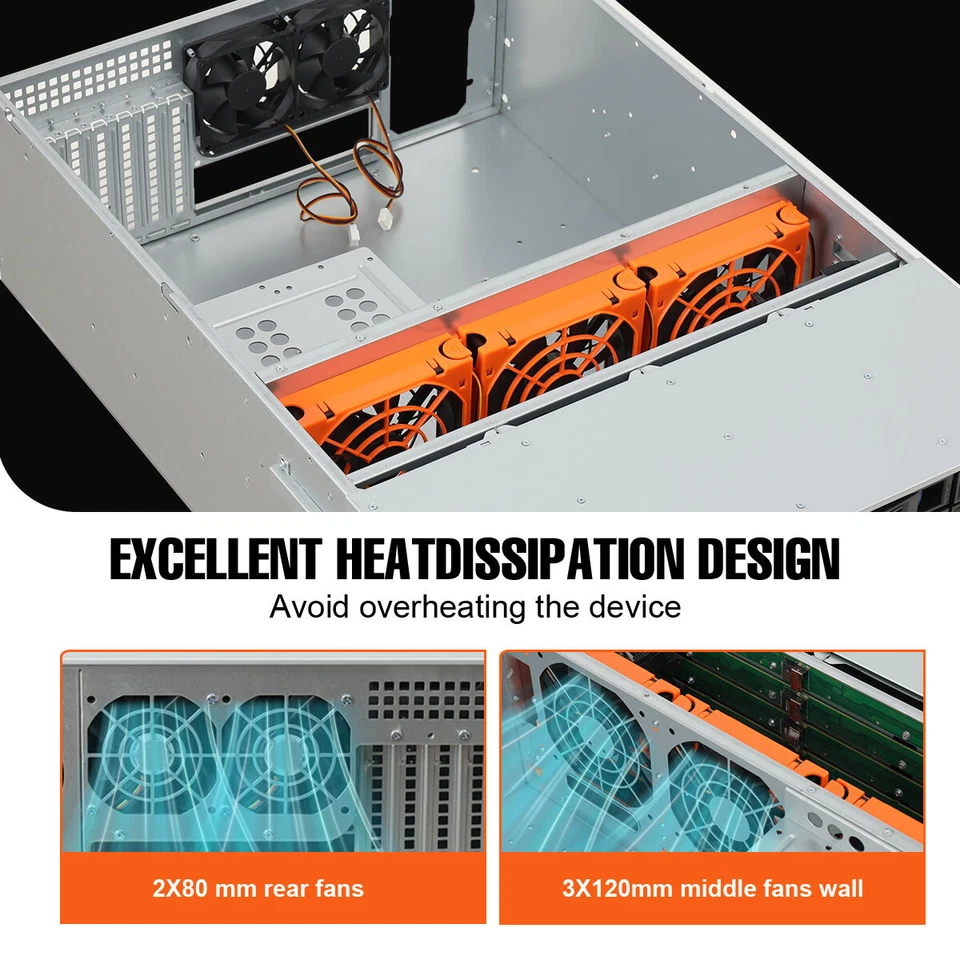 Chasis de servidor 4U 24x bahías de unidad SATA (II o III) / SAS 6G intercambiables en caliente EE. UU. Foto 4 de 4