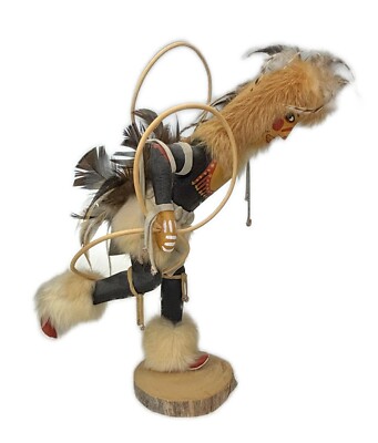 15 Zoll Indianer Indianer Hoop Tanz Kachina Puppe Geist Kunst Figur signiert