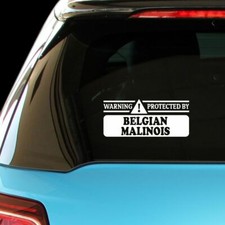 WARNING PROTECTED BY BELGIAN MALINOIS Car Laptop Wall Sticker Decal