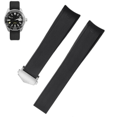 Rubber Silicone Watch Band Strap Waterproof sport Arc 20/21/22mm fit TAG Heuer