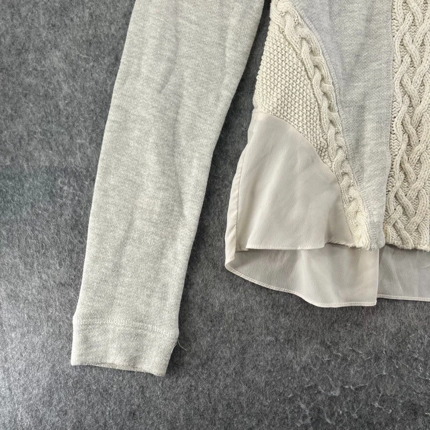 OFF WHITE Anthropologie Saturday Sunday Felpa da donna con cappuccio maglia maglione avorio S