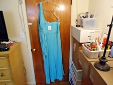 Womens Davids Bridal " NWT " Size 18 Color Pool One Shoulder Dress " BEAUTIFUL "