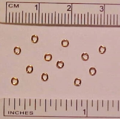 #TJR1(GP) TINY JUMPRINGS 1mm inside/2mm outside GOLD PLATED Set-of-12 Jump Rings