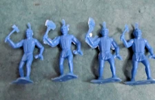Vintage MPC blue Native American plastic figure toy