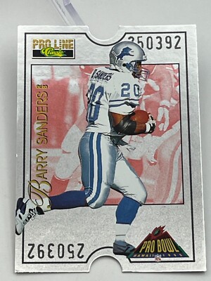 1995 Pro Line Classic Pro Bowl Insert DieCut Card PB10 Barry Sanders Silver Foil