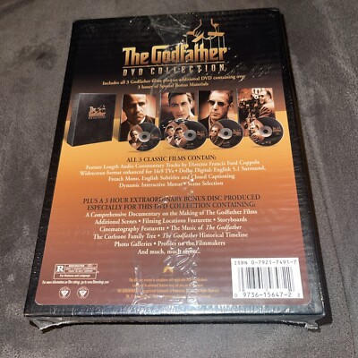 THE GODFATHER DVD COLLECTION, 5 DVDS PARTS I-III, BONUS