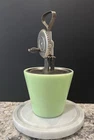 Depression Jadeite Beater Jar w/ Metal A&J Beater Top Glows Under Black Light