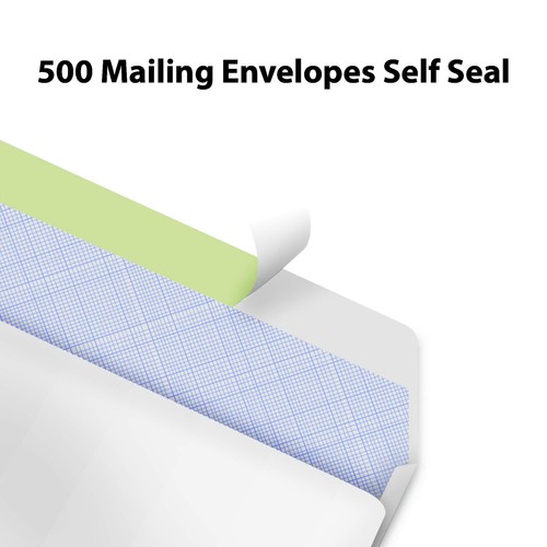 500 Pcs Full Face Window Envelopes - #10 Letter Size, 8 Colors, Self-Adhesive (4.13x9.5 In) - View #6