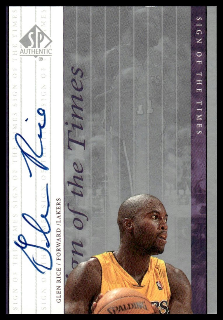 1999-00 SP Authentic Glen Rice #GR Los Angeles Lakers AU Sign of the Times