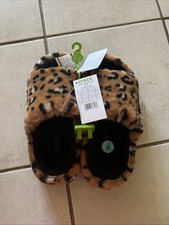 Crocs Fuzzy Leopard Print Slides Slippers Shoes size Women's Size 6 New