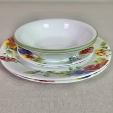 Vintage Corelle Summer Blush Pansies 6 PC Set...