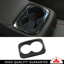 Rear Water Cup Holder Panel Trim 1* For Honda Civic 2022-2023 11th Carbon Fiber