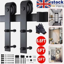 Sliding Barn Door Hardware Set Track System Kit for Wood Doors 5FT 6FT 6.6FT NEW