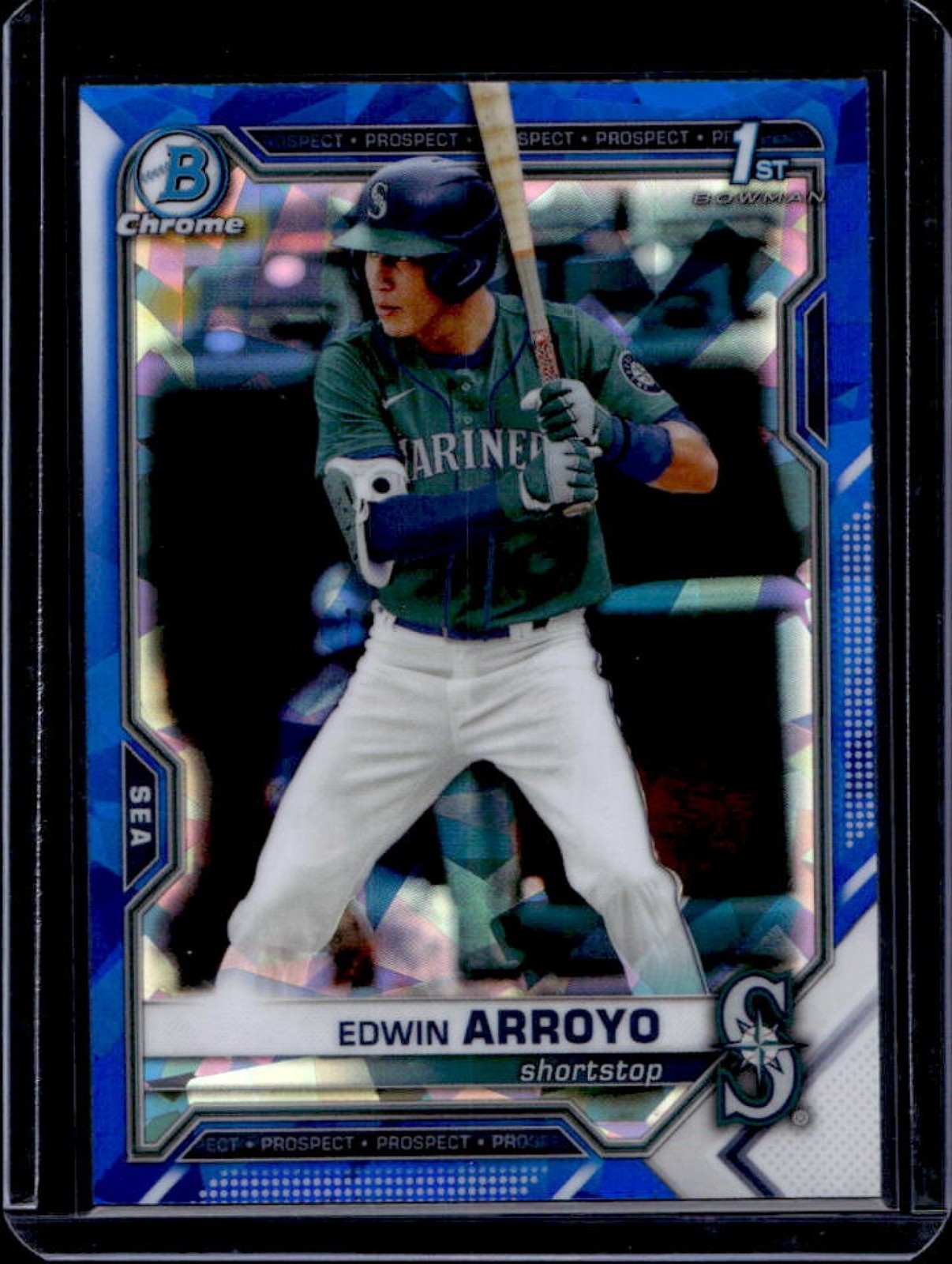 2021 Bowman Draft Sapphire Edwin Arroyo Chrome 1st Prospect #BDC-74 Mariners