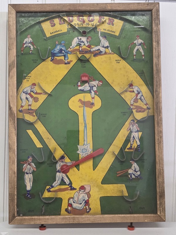 vintage 1940s-1950s Poosh-M-Up Slugger Baseball bagatelle game Northwestern Prof