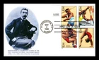 US COVER CENTENNIAL OLYMPIC GAMES FIRST DAY ISSUE SETENANT GG CACHET 3 OF 5