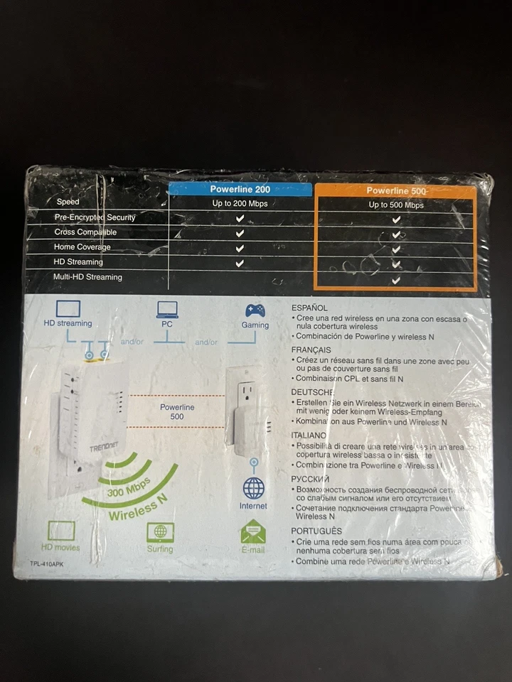 Trendnet 500Mbps Compact Powerline 500 Wireless AV Adapter Kit TPL-410APK NEW - Image 3 of 4