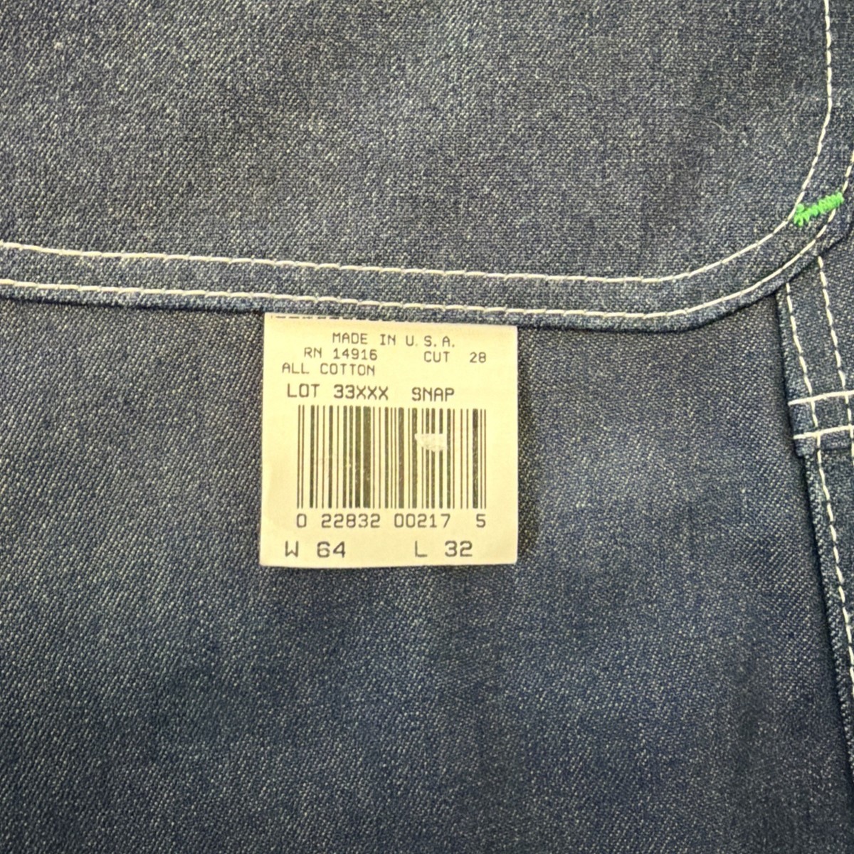 うさ Denim Bib Overalls Waist 64 X 32 Length 6X - 7X NEW Free Shipping