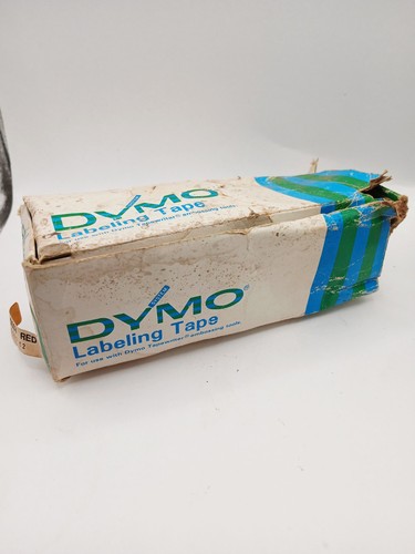 Vintage Dymo Rotex Label Maker Labeling Tape Black Red Blue Yellow Green 3/8