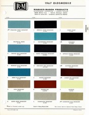1967 Oldsmobile 98 88 Cutlass Supreme 442 Toronado F-85 Wagons Paint Chips R-m