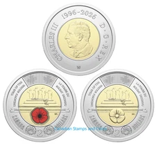 Canada 2025, $2 Unknown Soldier + 30th Anniversary Toonie, 3 Coin Set from Rolls