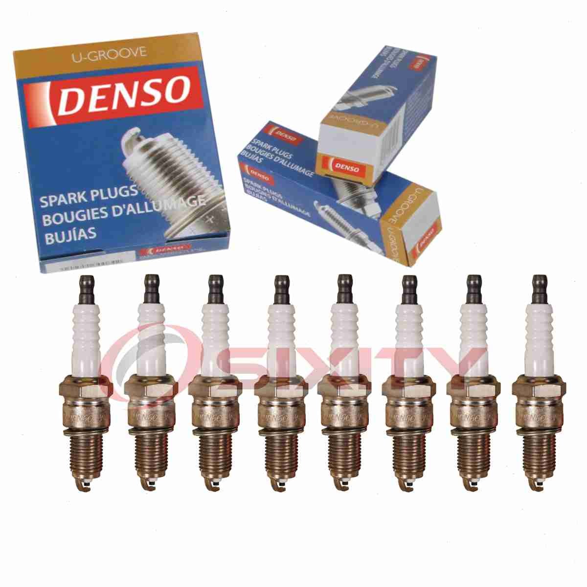 8 pc Denso Standard U-Groove Spark Plugs for 1975 Dodge W200 5.2L V8 vc