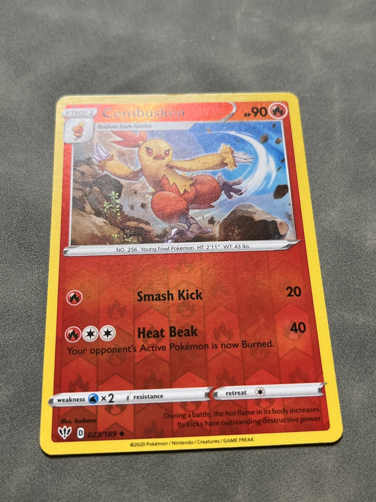 2020 Combusken 23/189 - Reverse Holo - Darkness Ablaze - LP Pokémon TCG