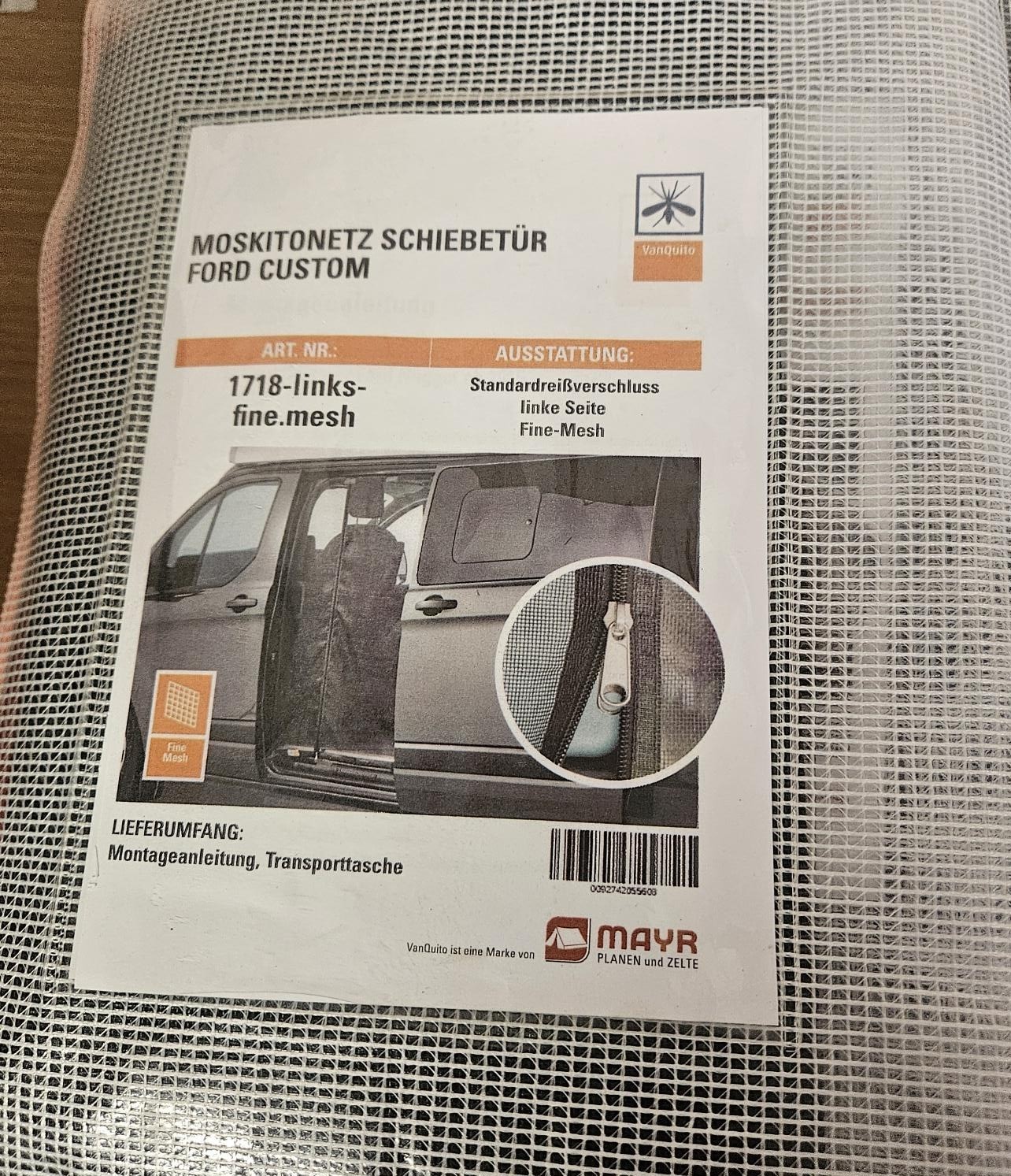 1718 - Mosquito net for sliding door on campervans