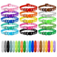 35 Pack Newborn Puppy Litter Collars Colored Soft Nylon Puppy Whelping Collar...