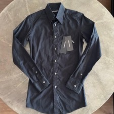 DOLCE & GABBANA Dress Shirt Black Slim Fit Archive Size 37