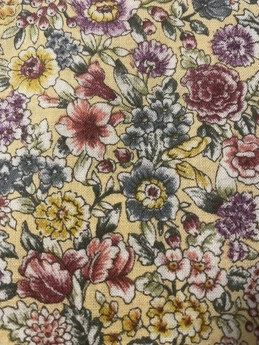 Vintage Marcus Brothers Yellow Floral Cotton Quilting Fabric BTHY image 6