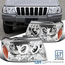 Fits 1999-2004 Jeep Grand Cherokee Led Halo Projector Headlights Lamp Leftright