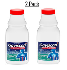 Gaviscon Extra Strength Cool Mint Liquid Antacid For Fast-Acting pack of 2