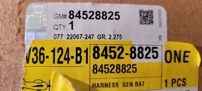 *Genuine GM OEM 2015-2020 GM Generator Battery Control Wiring Harness - 84528825