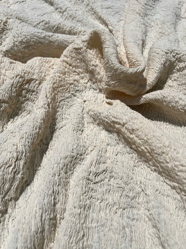 Double Gauze Neutral Stretchy Crinkle Cotton Fabric By 2 Meters, Textured. - Picture 11 of 23