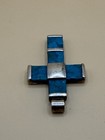 Turquoise And Sterling Silver Cross, Southwest Stamped 925 05 Pearl Estate — photo 5