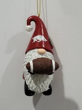 Arkansas Razorbacks Gnome With Football Christmas Tree Ornament 4" Tall