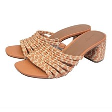 NWT Universal Thread Rachel Orange Woven Memory Foam Mules Sandals, Sz 7