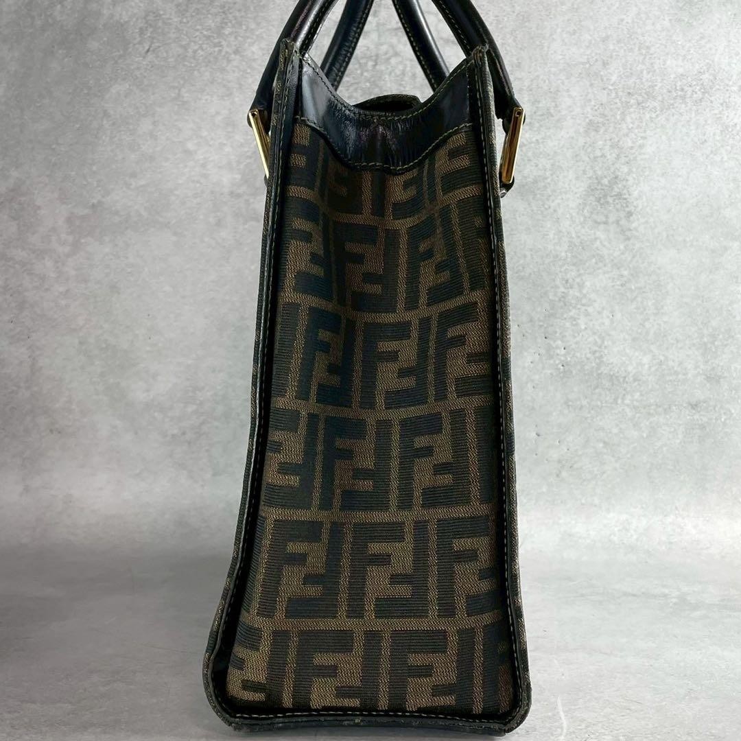 FENDI Zucca Tote Bag Handbag 15095 Canvas Beige Black Women From Japan thumbnail 5