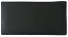 RFID Leather Checkbook Cover With Credit Card Slots and Pen Holder Black