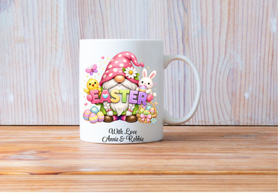 Personalisierte/individuelle Ostern Kaffeebecher 11 Unzen Geschenk Gratis Untersetzer Beliebiger Name