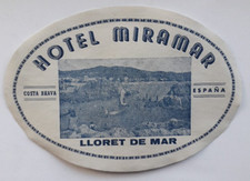 Hotel  Miramar ( Lloret De Mar) Spain DECO Luggage Label 