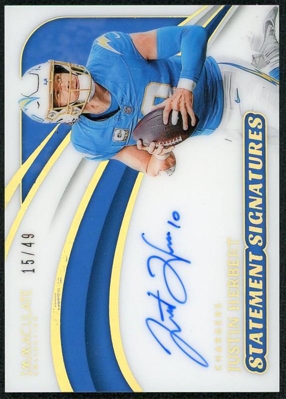 2024 Panini Immaculate Justin Herbert Statement Signatures Auto /49