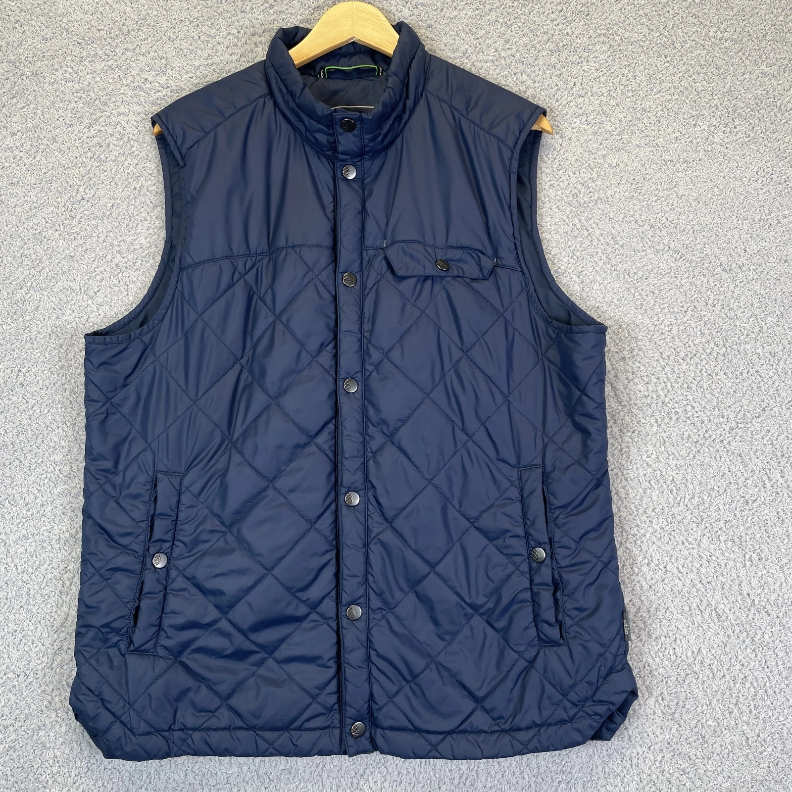 Stio Skycrest Insulated Vest Men's Snap Front Navy Blue Puffer Outdoor Golf