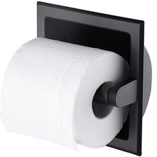 Recessed Toilet Paper Holder Black KWQKEM in Wall Toilet Roll Holder Stainless