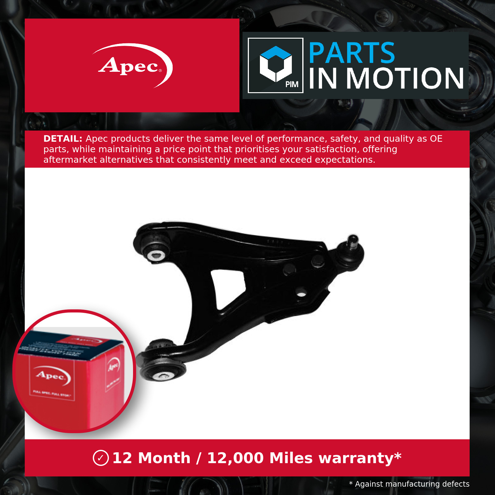 Wishbone / Suspension Arm fits NISSAN KUBISTAR X76 1.5D Front Right 2003 on Apec
