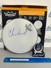 CHAD SMITH RED HOT RHCP SIGNED AUTOGRAPHED 10" REMO DRUMHEAD-BECKETT BAS COA