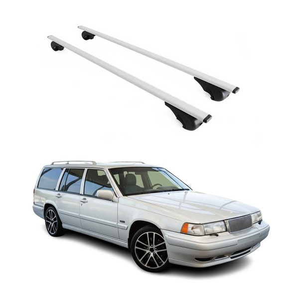 DachträGer GrundtäGer FüR Volvo V90 1997-1999 75Kg Metall Silber 2 Tlg-image
