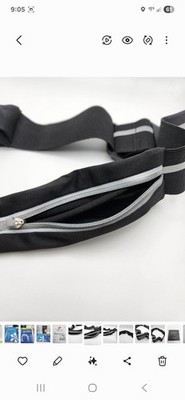 GO Belt Expandable Pocket, Reflective, Hands-Free,  Belt, black/grey Set of 2